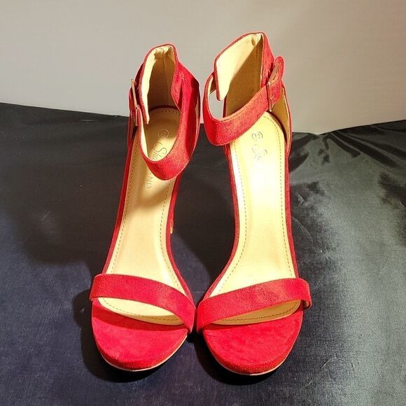 BRAND NEW SH ZOANNA-TWICE FUN SUEDE HIGH HEEL STILETTOS SANDAL WITH ANKLE STRAP - Picture 5 of 15